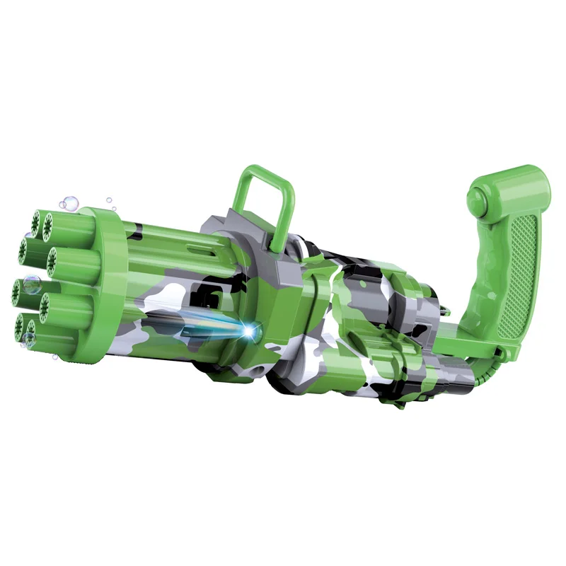 
2021 New Bubble Toys With Light Blaster Electric Led Camouflage Soap Dinosaur Machine Gatlin Gatling Bubble Gun Toys For Kid 