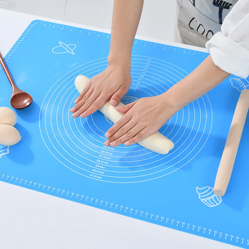 Professional custom-made high-quality silicone pastry pad large thickened oven baking pad with scale pastry non stick pad