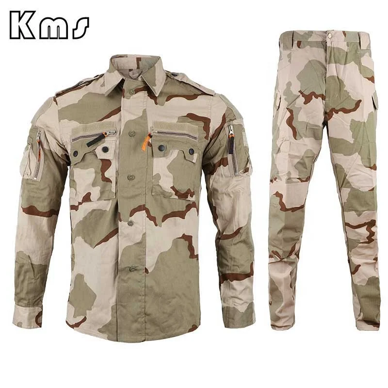 KMS Ready To Ship Wholesale Desert Camouflage Sport Clothes Outdoor Tactical Combat Clothing Uniform For Training/Hunting