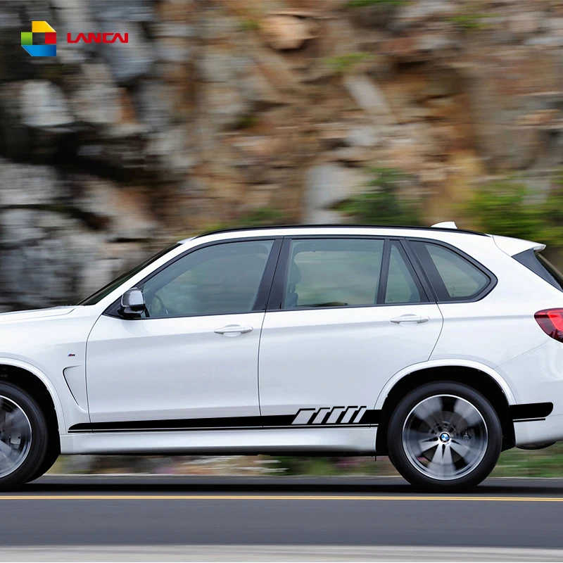 Wrap racing stripes vinyl film body door accessories auto decals car side stickers