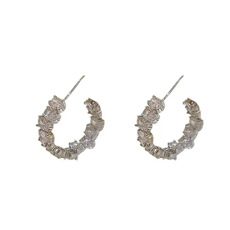 Formal Personalized Geometric Triangle Clips Cubic Zirconia Thread Earrings For Girl