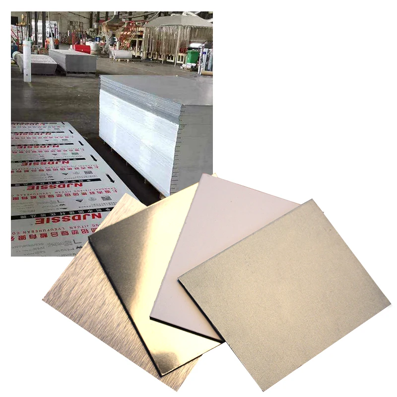 Unisign 3mm 4mm ACM  high gloss brushed aluminium composite panel for wall cladding