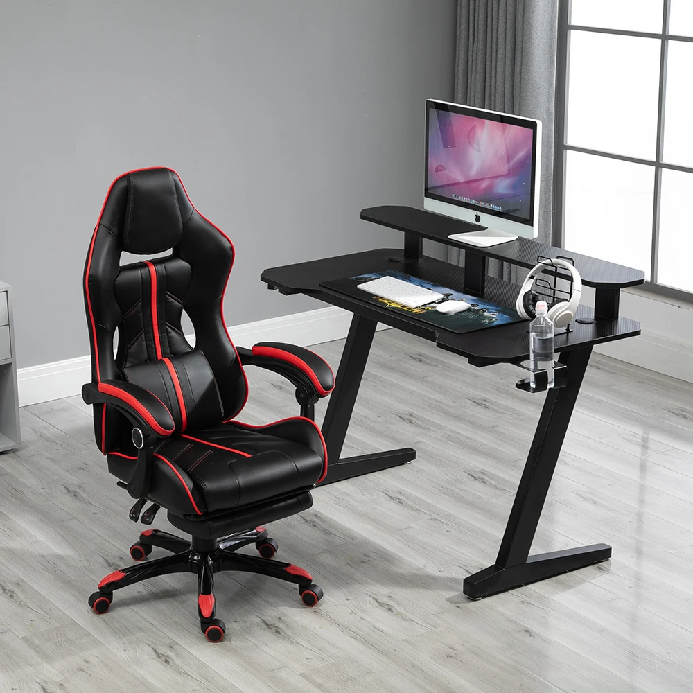 CHARMOUNT Best Selling Gaming Table PC Laptop Computer Gaming Desk with LED Lights