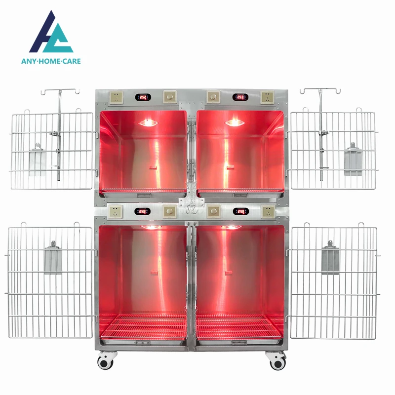 Veterinary animal hospital clinic custom OEM ODM pet cat dog oxygen chamber stainless steel therapy pet cage