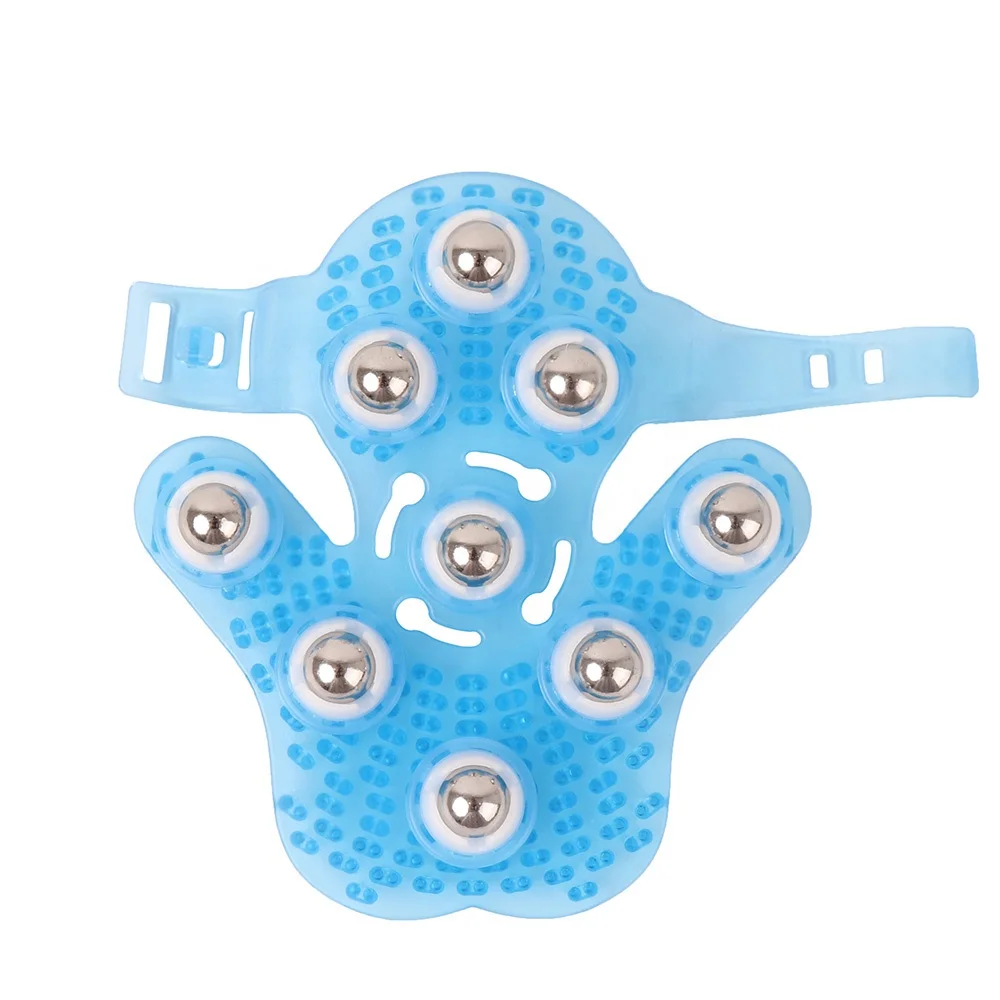 Palm Shaped Massage Glove Full Body Massage Tool with Roller Ball