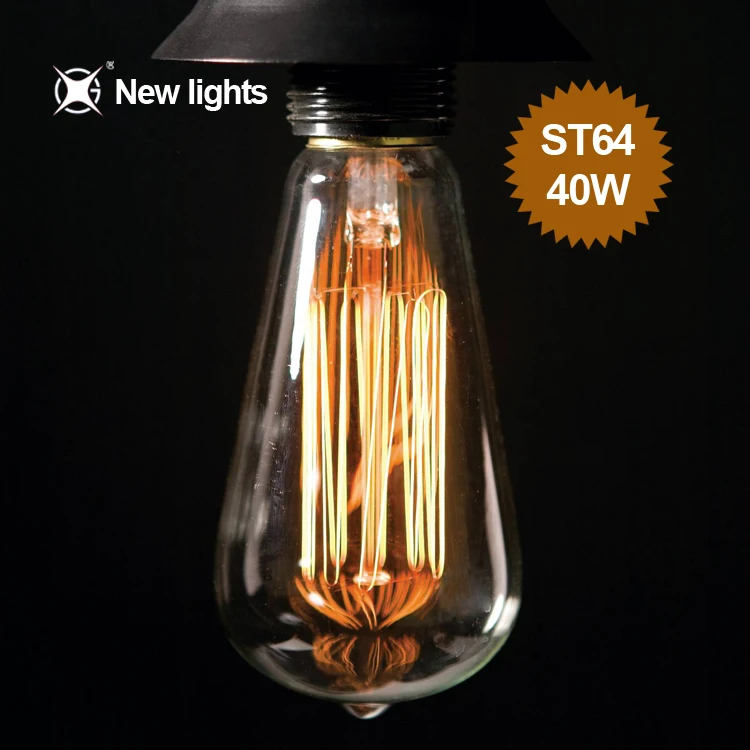 Antique decorative lamp incandescent bulb 120V 220V 40w E26 E27 Edison Bulb ST64