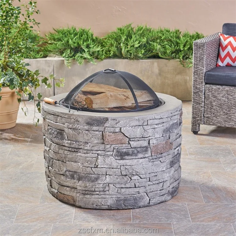Own Mgo Fire Pit Stove Design Charcoal Burning Round Design Outdoor Wood Bbq Burning Fire Pit