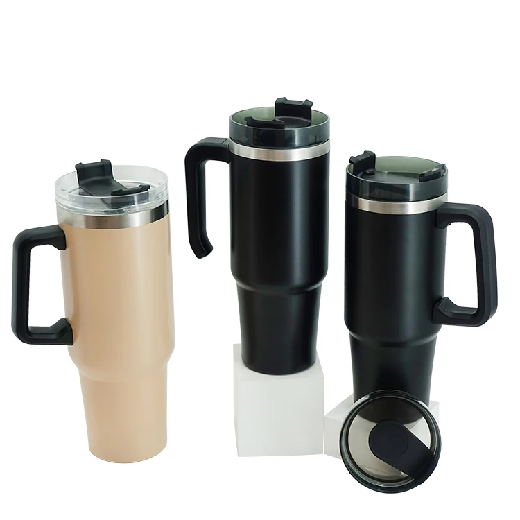 Coffee stainless steel outdoor yeticool tumblers travel camping mugs with lid handle