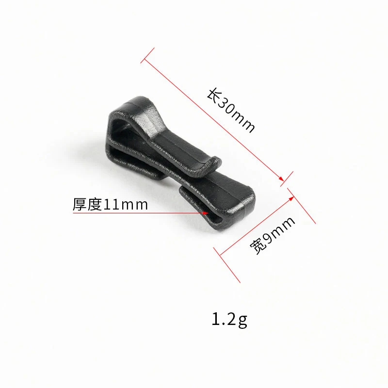 SAS Bag Accessories 9mm 11mm 12mm Multi Size Black Plastic Quik-slip Strap Buckle Clip for Belt