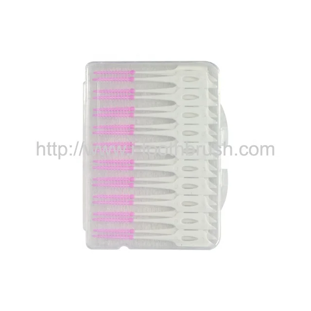 pink color disposable plastic toothpicks
