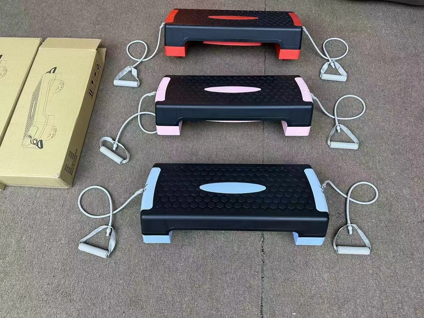 Gym Equipment Adjustable Height Aerobic Stepper Board Step Platform Bench With Risers