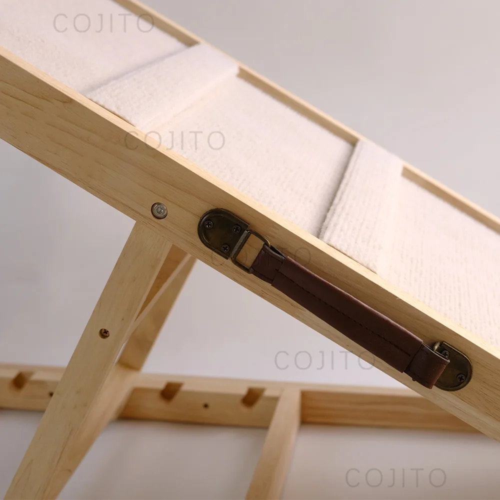 Hot selling wooden portable adjustable  foldable aluminum  bed couch small pet car ramp for dogs