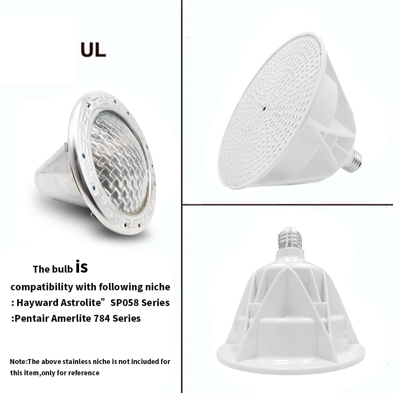 Усовершенствованная светодиодная лампочка для бассейна 120 В сменная с изменением цвета Rgb крепления Pentair Hayward и пульта дистанционного