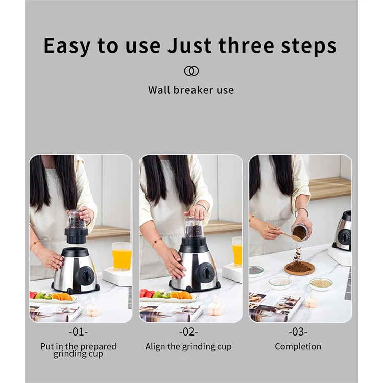 Mixeur quality 2l professional high mixing machine, commercial multipurpose 3in1 blender/