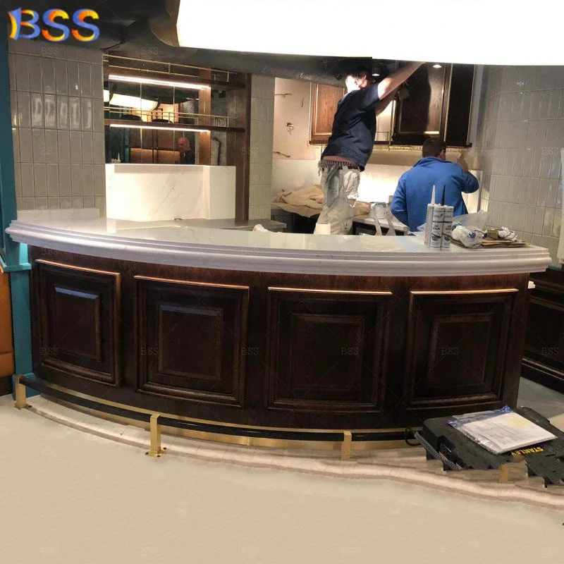 Half Round Home Bar For Sale Fantastic China Manufacturer Curved Shape Led Marble Translucent Stone Semi Circle Home Bar