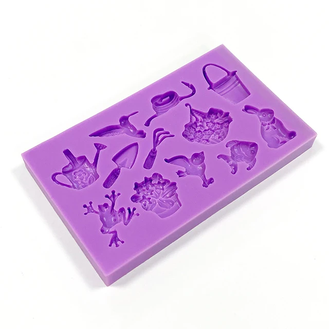 s75g frog bunny bucket fish animal garden Silicone Mold Sugarcraft mould DIY Chocolate Baking Tools Cake Fondant tool Decoration