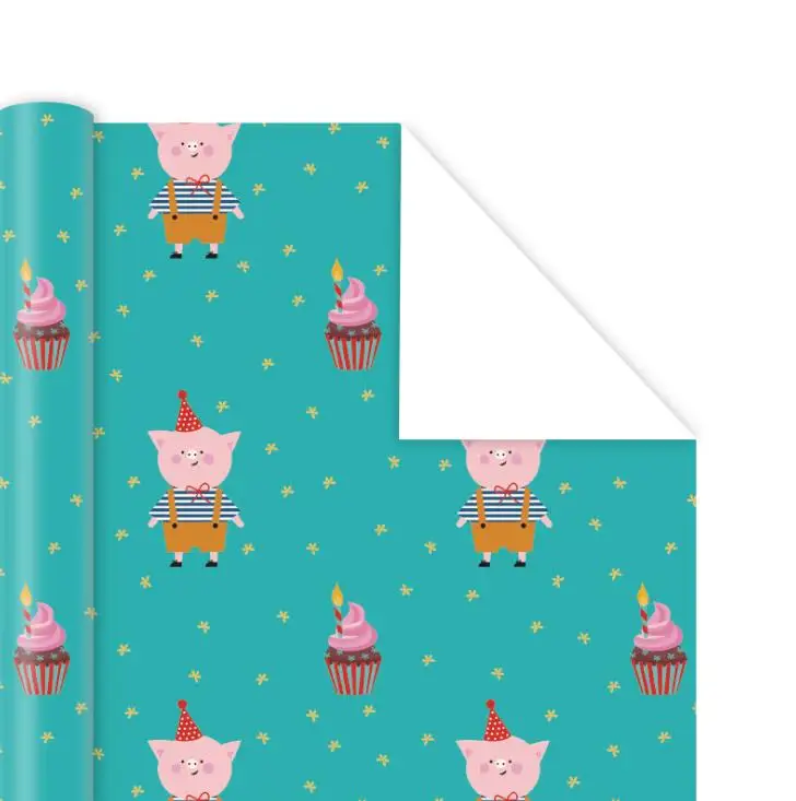 
Latest Design Fancy Cartoon Art Paper Wrap for Kids Gift Packing Book Wrapping Paper 