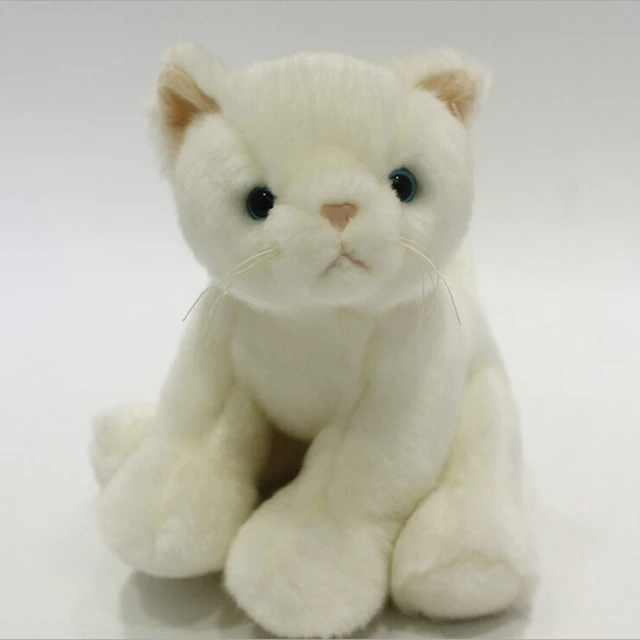 Lifelike Cat Plush Toy Cute Black and White Cat Stuffed Animal