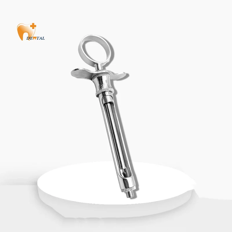 Dental Stainless Steel Syringe Dentistry Surgical Instrument With Head Dental Teeth Care Dental Anesthesia Aspirating Syringe