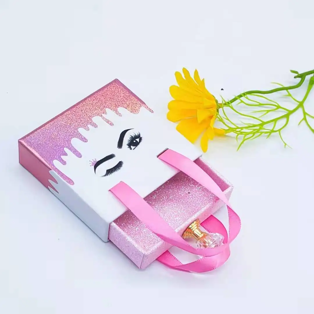 Custom logo paper square triangle empty eyelash tray plastic luxury packaging box 2019 cardboard with mirror glitter wholesale