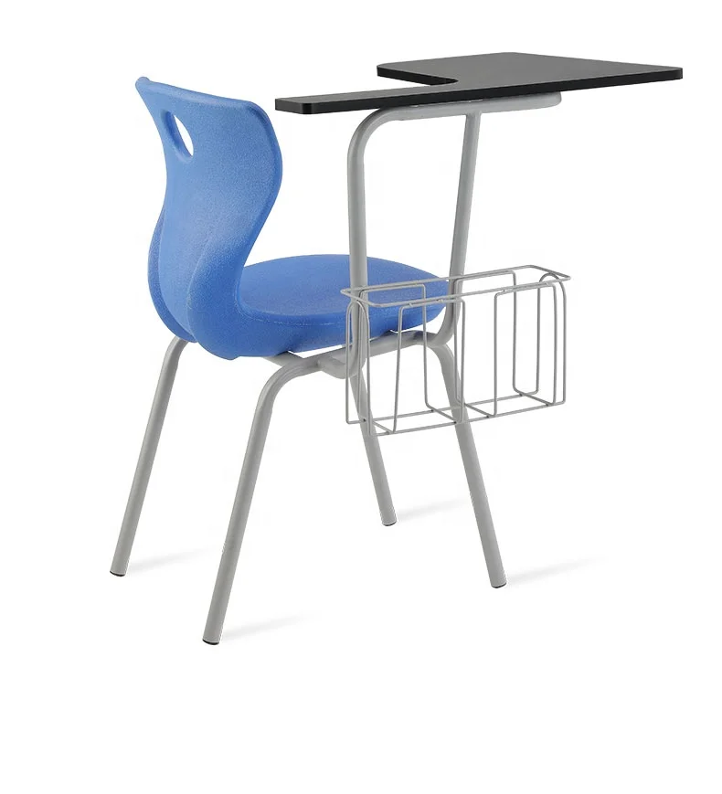 Modern Design School Training Chair with Table Factory Price Plastic Student Desk Chair Set with Writing Tablet Wood