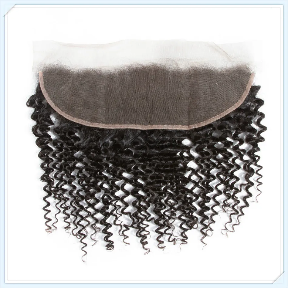 30 32 34 36 Inch High Quality Raw Virgin Peruvian Kinky Curly Human Hair Weaves with Lace Frontal Closure