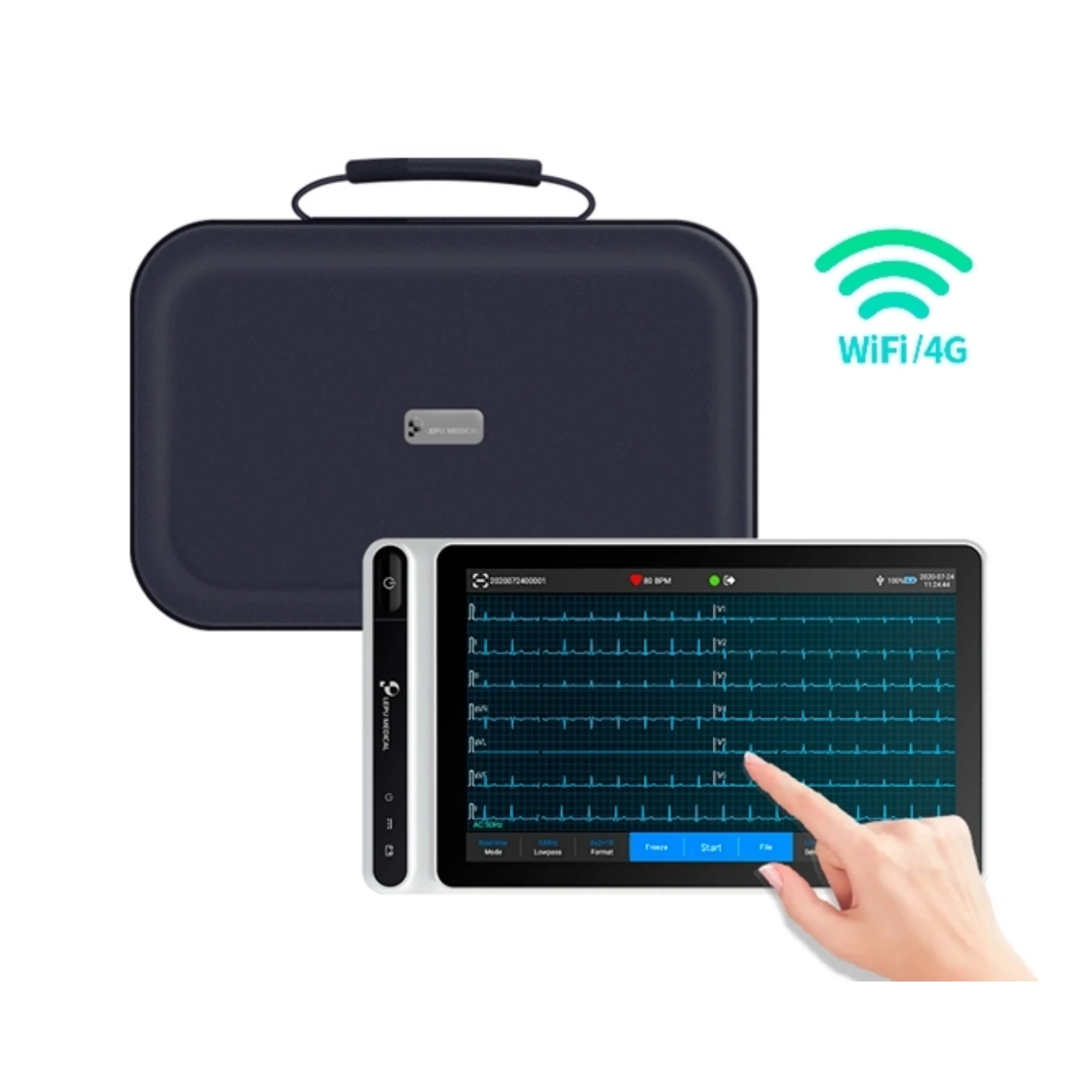 Touch Screen Animal Medical Mobile Heart Monitor Handheld Portable 6 9 12 Channel Veterinary ECG Machine