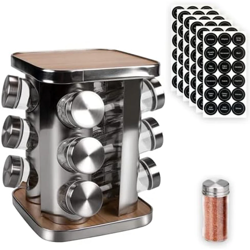 Unique Design Rotating Space Saving Spices   For Kitchen Cabinet Countertop Storage Rack