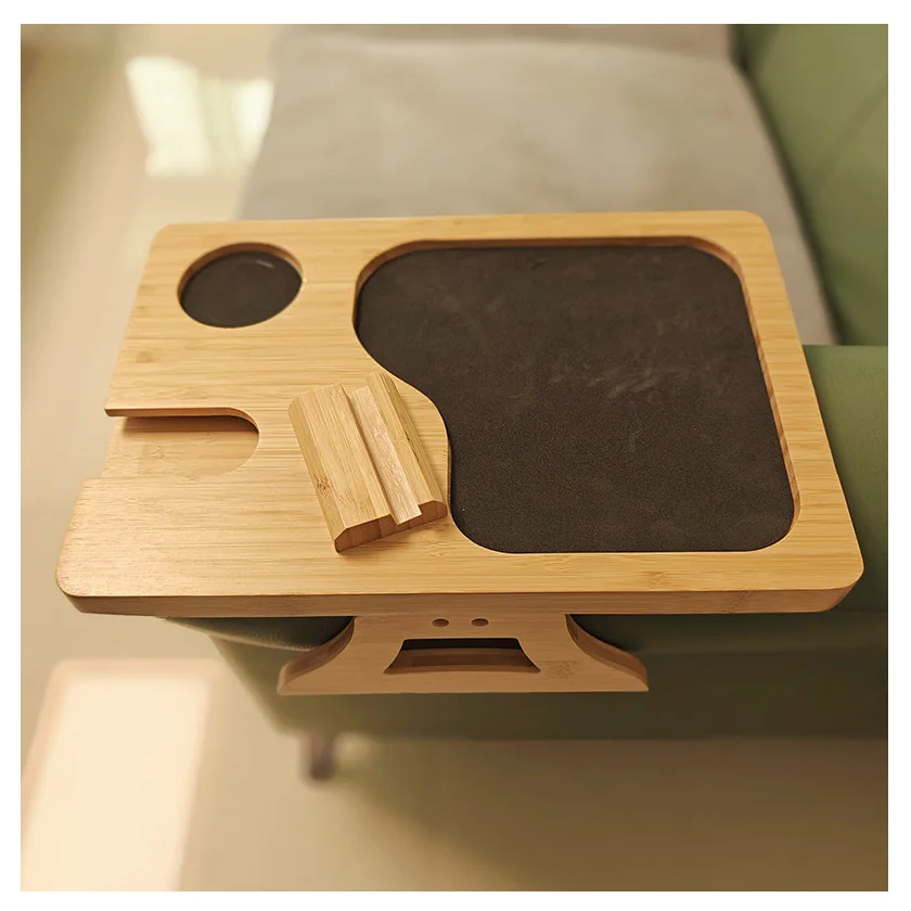 360 Degrees Rotating Holder Sofa Armest Tray with Couch Cup Holder Foldable Sofa Tray for Drinks and Eating