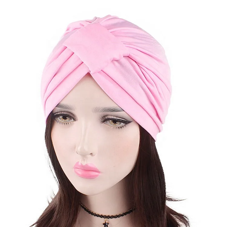 New Style Head Wrap Hijab Women Bandanas Chemo Girls Stretch Turban Hat Adults Muslim Prayer Cap Muslime Women Boonet 5 Pcs JH