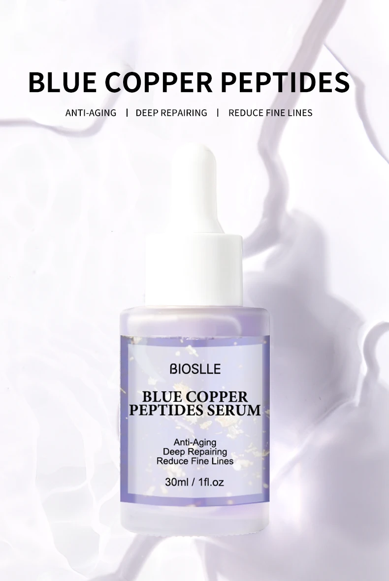 BIOSLLE Factory Direct Sell Repair Sensitive Skin Care Serum Blue Copper Peptide Freeze-dried Powder Serum