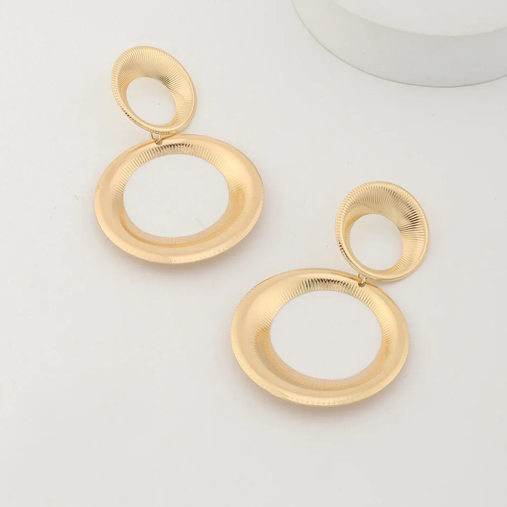 Other Fine Fashion Jewelry Female Creative Trendy Alloy Drop Hoop Gold Plated Large Earring