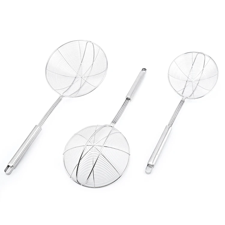 Kitchen Cooking Supplies Colander Scoop Stainless Steel Mesh Strainer Food Noodles Sifter Spoon