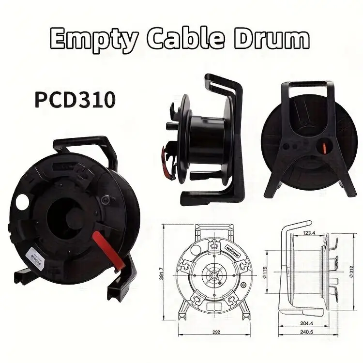 2024 New Pcd310 Winding Reel Audio Speaker Mobile Cable Reel Fibre Optic Plastic Winding Reel