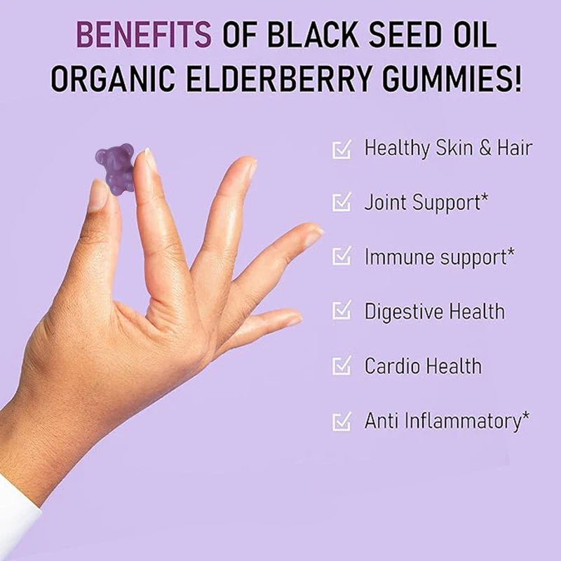 WXW Black Seed Oil Gummies Improve Digestive Health and Immunity Black Seed Supplement In Stock