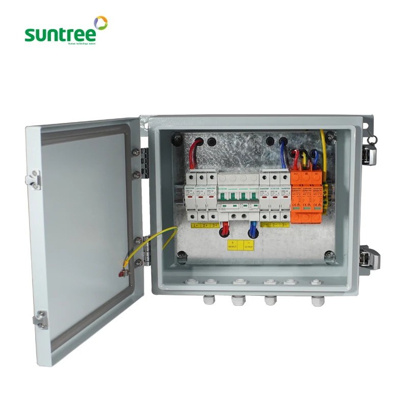 Photovoltaic iron shell pv solar power convergence combiner box wite 2 string