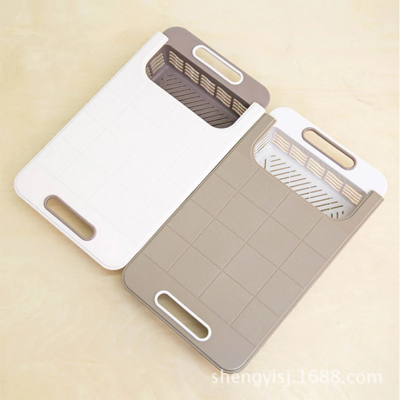 Кухонная мойка растягивающийся прямоугольная PP измельчительный блок для фруктов и овощей стиральная сливная корзина пластиковая разделочная доска с