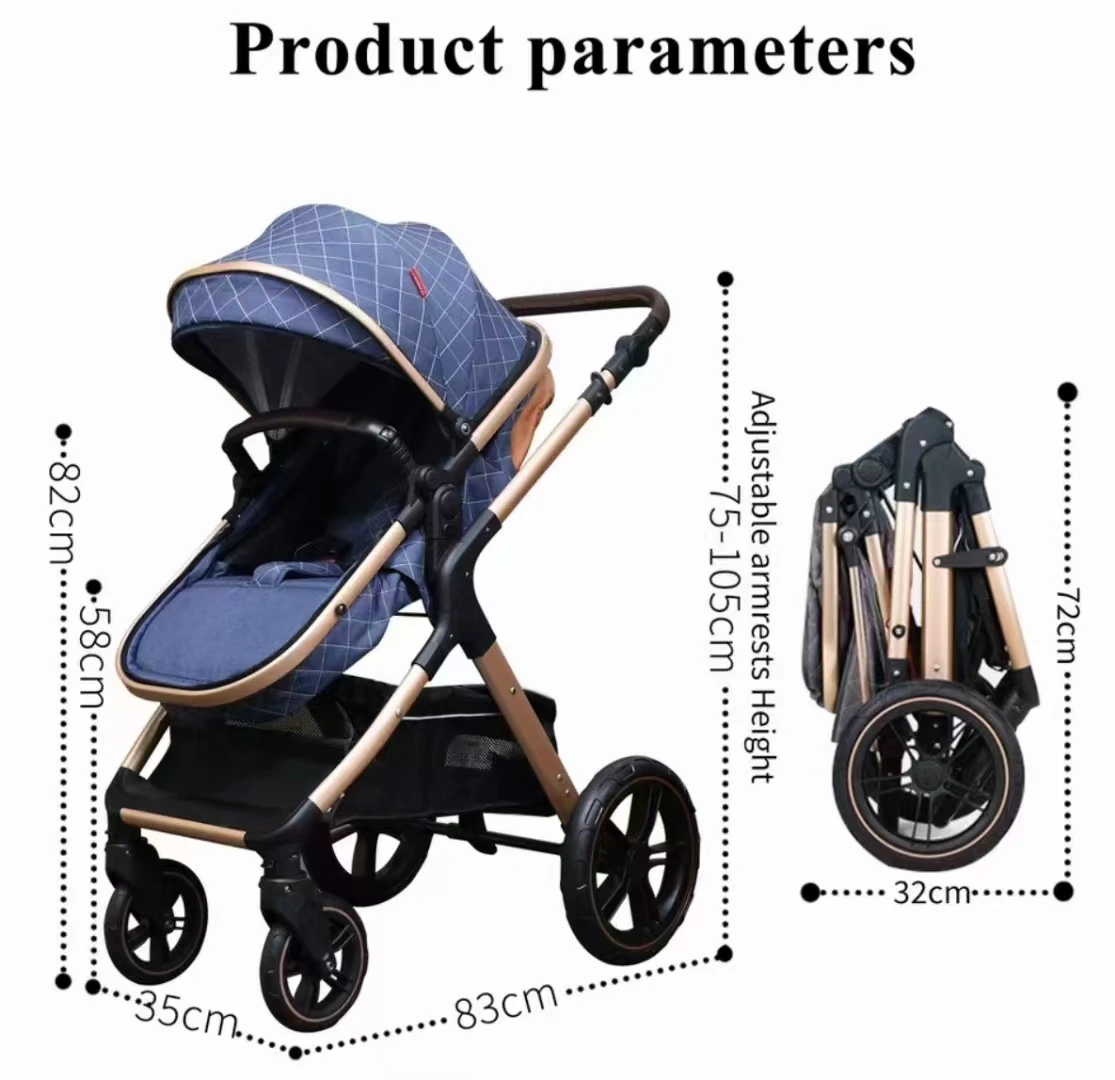 Lightweight Deluxe 3-in-1 Foldable Travel System Full Size Jogging Bassinet Combo Infant Car Seat Carrying Stroller