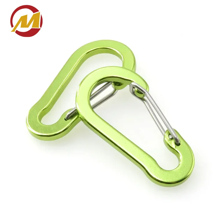 New Design Customized Logo Aluminum White Color D Shape Locking Carabiner For Climbing