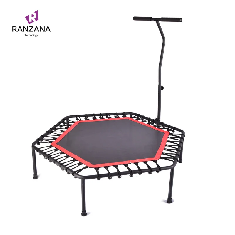 51 Inch Outdoor Indoor Fitness Mini Trampoline With Handle For Kids Adults Play Exercise Jump Sports