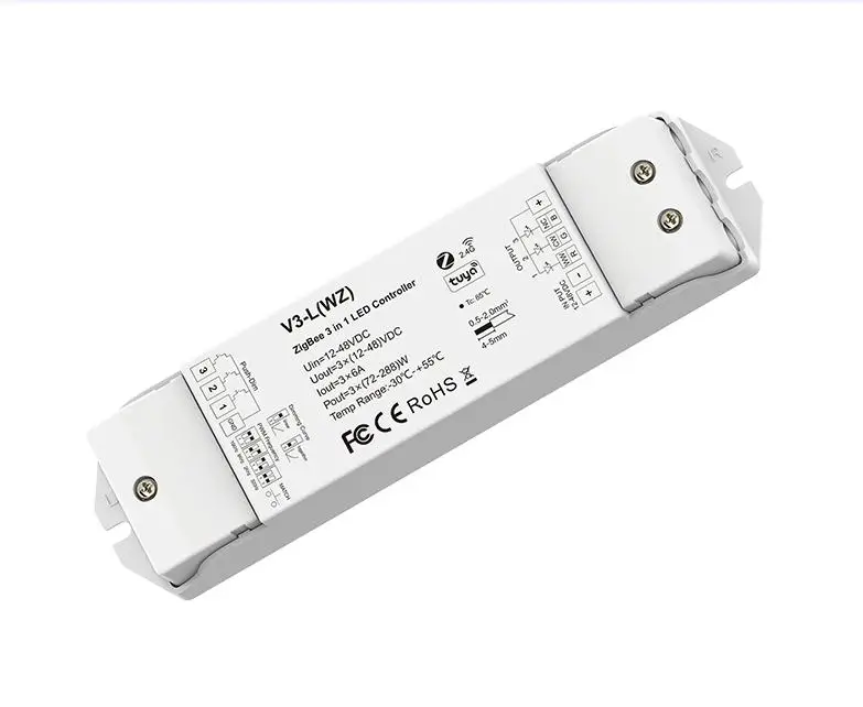 V3-L(WZ) Zigbee 3 0 3-канальный светодиодный контроллер эхо в 1 диммер ZigBee-RF преобразователь push dim led