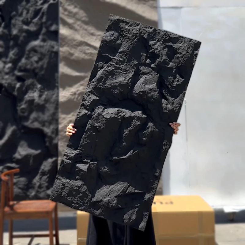 Pu stone panels Faux Artificial rock stone wall panel stone veneer waterproof exterior wall decor