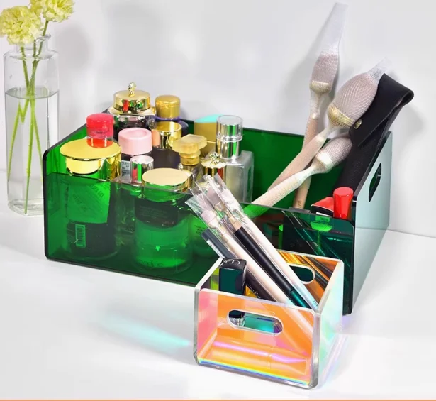Modern Transparent Acrylic Serving Tray Rectangle Clear Decor Tray for Household Display Racks