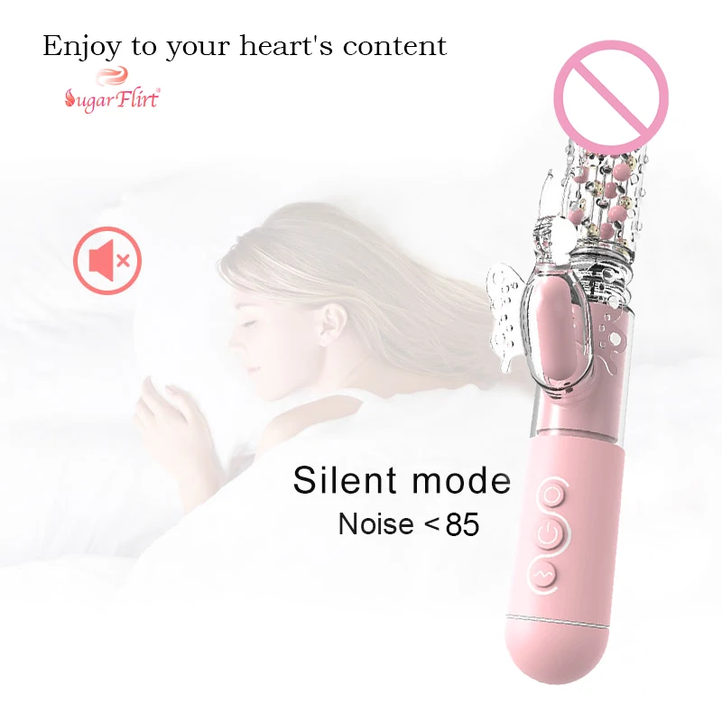 New Amazon Hot Sale Woman Sex Toy Vagina Vibrator Dildo Telescopic Rotation Stimulation g-Spot Rabbit Vibrator