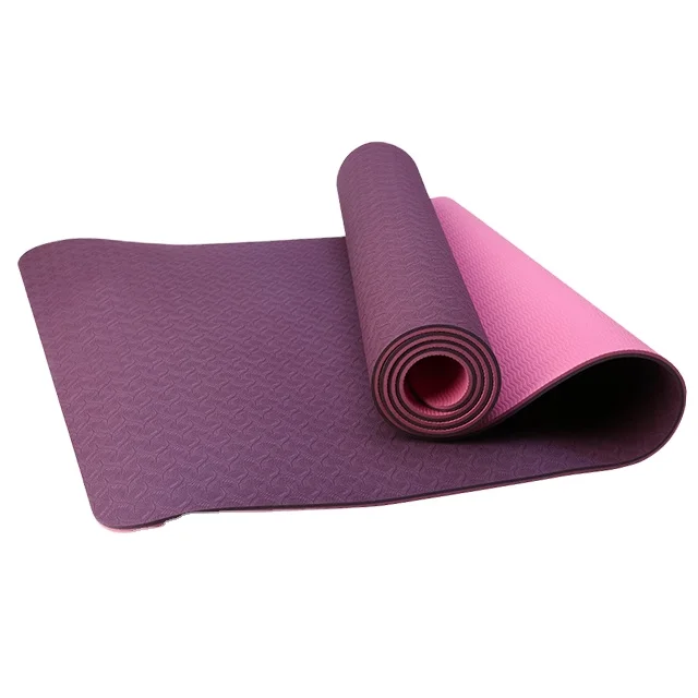 Высококачественные противоскользящие двусторонние декоративные нетоксичные рулоны из материала с принтом на заказ коврик для занятий фитнесом и йогой из ТПЭ