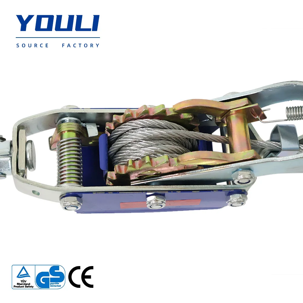 Factory 3T 3m New type Ratchet Hand Cable Wire Rope Puller high quality galvanized steel wire rope ratchet puller