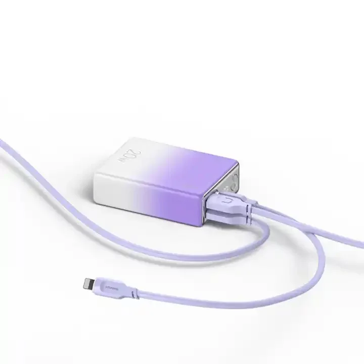 USAMS CD192 PD20W+QC3.0 Mobile Phone Quick Charger Digital Display Fast Charging Power Bank