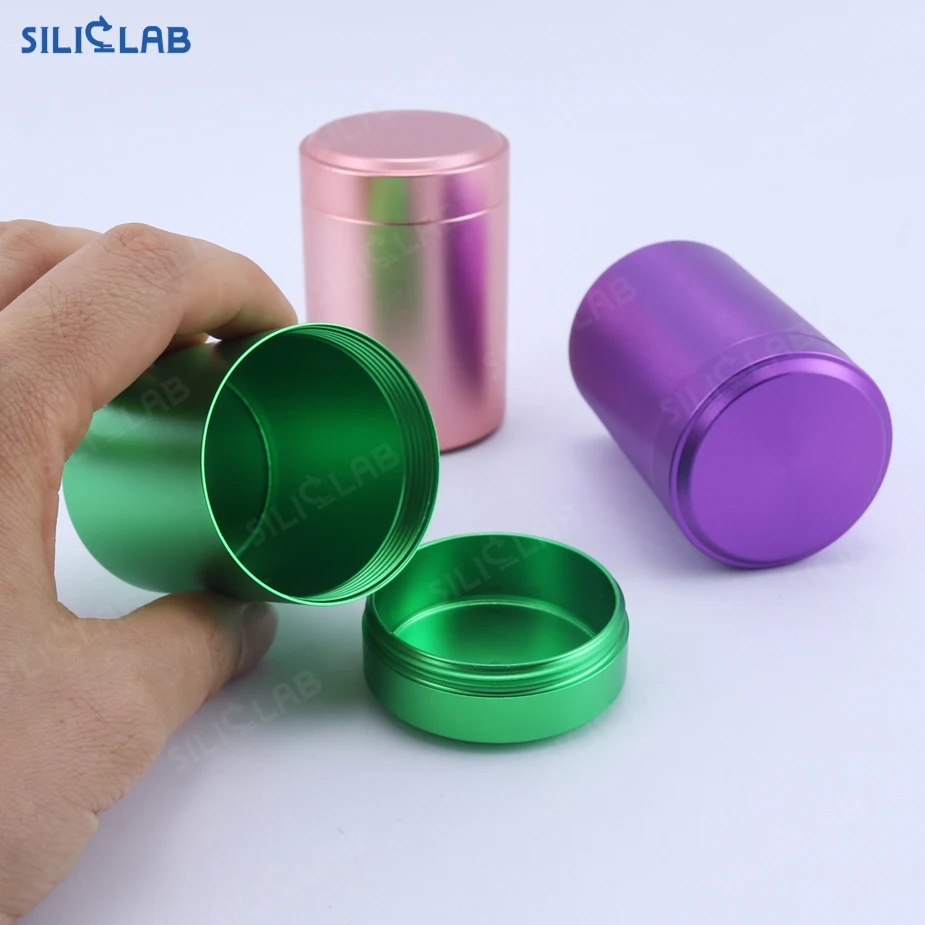 100ml Wax Tea Cosmetic Dry Herb Food Storage Screw Top Airtight Aluminum Container