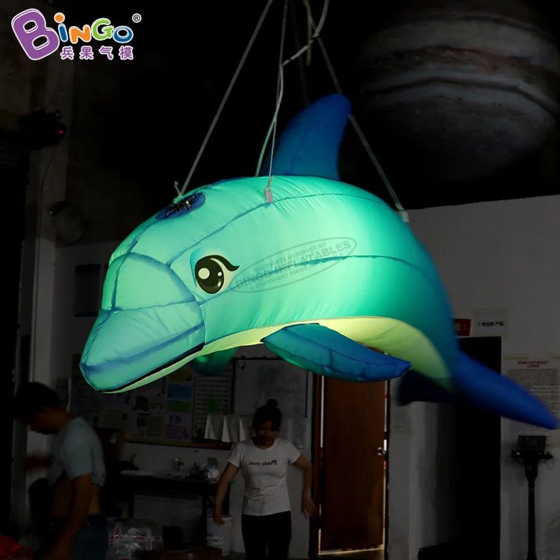 Bingo Aquarium Custom Led Inflatable Flying Dolphin Giant Inflatable Dolphin For Events Show Decoration