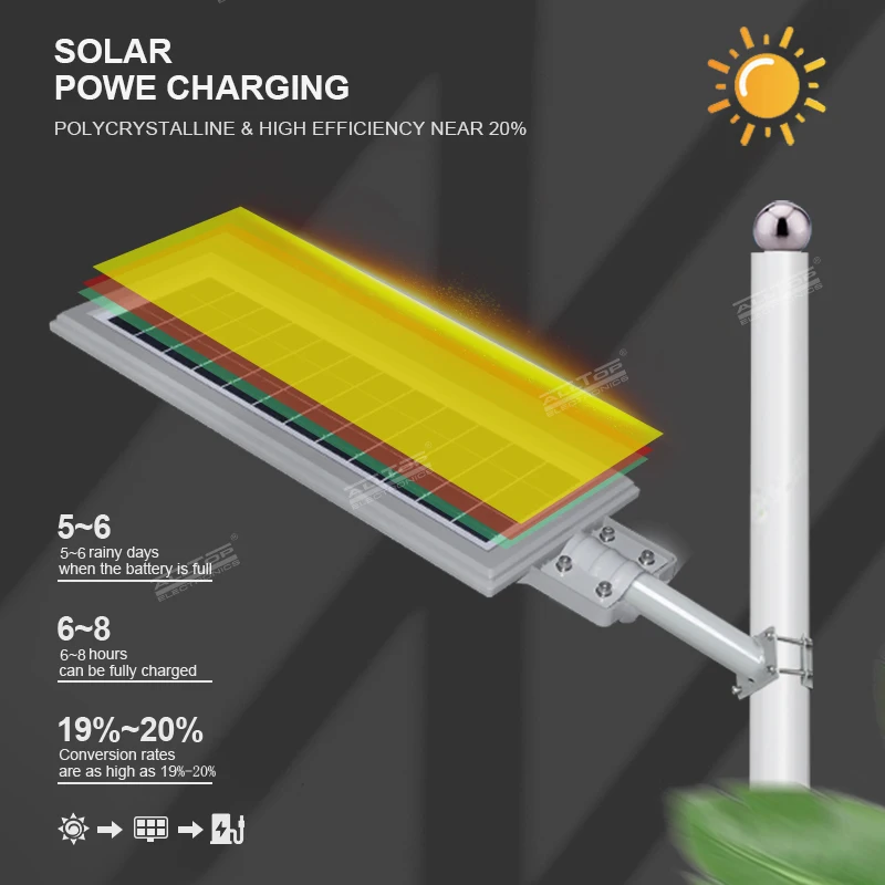 Высококачественный наружный водонепроницаемый Ip65 Smd Bridgelux 30w 60w 90w все в одном Солнечный светодиодный уличный фонарь